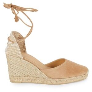 Castaner Carina Suede Espadrilles 37 Turbinado Tan Brown Nude